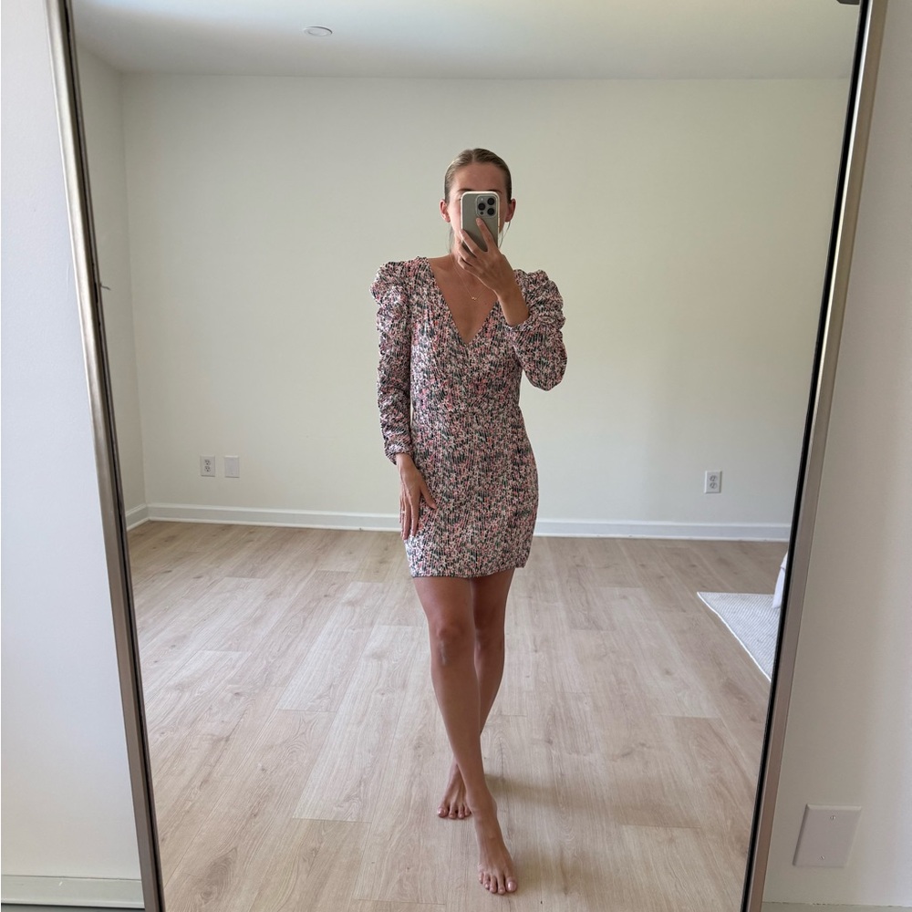 Leith Multicolor Floral Long Sleeve Dress